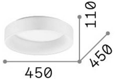 Ideal Lux plafondlamp Ziggy, zwart, Ø 45 cm, metaal