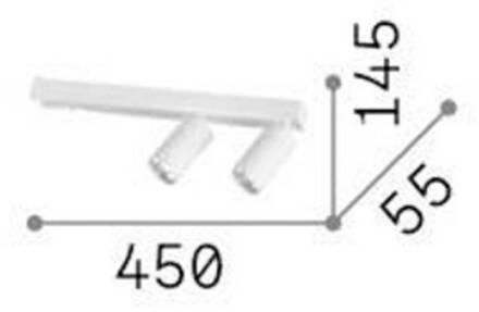 Ideal Lux Profilo plafondspot, zwart, 2-lamps, metaal