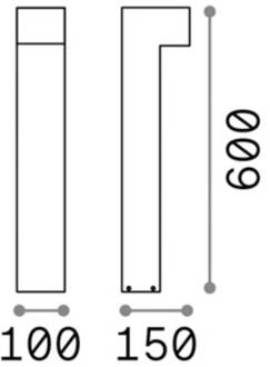 Ideal Lux Sirio tuinpadverlichting, antraciet, aluminium, hoogte 60 cm