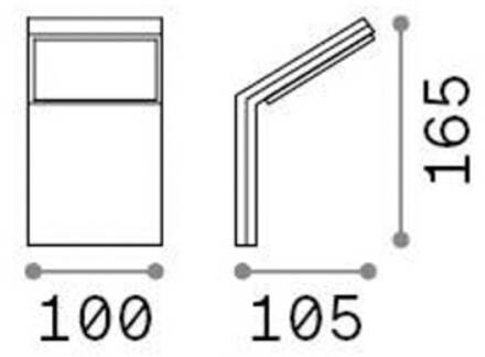 Ideal Lux Style LED buitenwandlamp, zwart, aluminium, 3.000 K