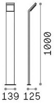 Ideal Lux Style LED tuinpadverlichting, bruin, hoogte 100 cm, 3.000 K koffiebruin