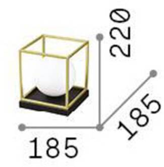 Ideal Lux tafellamp Lingotto hoogte 22 cm zwart, opaalglas zwart, opaalwit