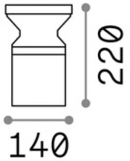 Ideal Lux Torre sokkellamp antraciet aluminium hoogte 22 cm