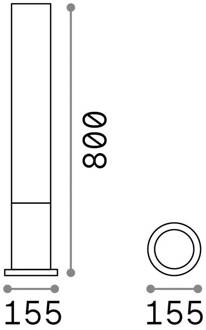 Ideal Lux tuinpadverlichting Edo round, antraciet, GX53 antraciet, wit