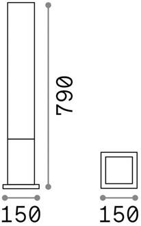 Ideal Lux tuinpadverlichting Edo square, koffiebruin, GX53 koffiebruin, wit