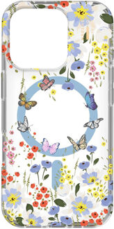 iDeal of Sweden Clear Case MagSafe voor de Apple iPhone 16 Pro Max - Artistic Garden Meerkleurig