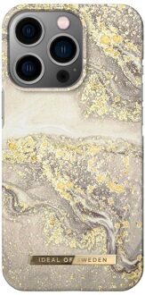 iDeal of Sweden Fashion Backcover voor de Apple iPhone 13 Pro - Sparkle Greige Marble Meerkleurig