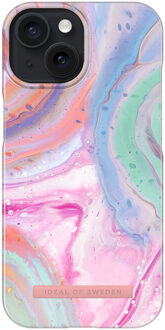 iDeal of Sweden Fashion Backcover voor de Apple iPhone 15 - Pastel Marble Meerkleurig