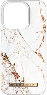 iDeal of Sweden Fashion Backcover voor de Apple iPhone 15 Pro - Carrara Gold Meerkleurig