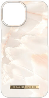 iDeal of Sweden Fashion Backcover voor de Apple iPhone 15 - Rose Pearl Marble Meerkleurig