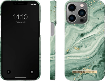 iDeal of Sweden Fashion Backcover voor de iPhone 13 Pro - Mint Swirl Marble Groen