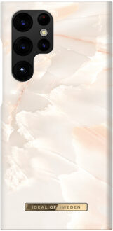 iDeal of Sweden Fashion Backcover voor de Samsung Galaxy S23 Ultra - Rose Marble Roze