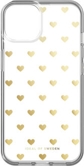 iDeal of Sweden Mirror Case voor de Apple iPhone 14 / 13 - Golden Hearts Goud