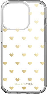 iDeal of Sweden Mirror Case voor de Apple iPhone 15 Pro - Golden Hearts Goud