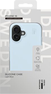 iDeal of Sweden Silicone Case met MagSafe voor de Apple iPhone 16 - Light Blue Lichtblauw