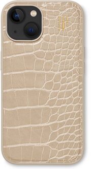 iDeal of Sweden Vegan Leather Backcover voor de Apple iPhone 13/14/15/16e - Warm Beige Croco