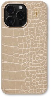 iDeal of Sweden Vegan Leather Backcover voor de Apple iPhone 15 Pro Max - Warm Beige Croco