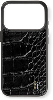 iDeal of Sweden Vegan Leather MagSafe Backcover voor de Apple iPhone 17 Pro Max - Black Croco Zwart