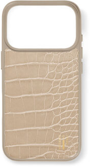 iDeal of Sweden Vegan Leather MagSafe Backcover voor de Apple iPhone 17 Pro - Warm Beige Croco
