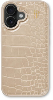 iDeal of Sweden Vegan Leather MagSafe Backcover voor de Apple iPhone 17 - Warm Beige Croco