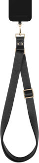 iDeal of Sweden Webbing Phone Strap - Black Gold Zwart - One size