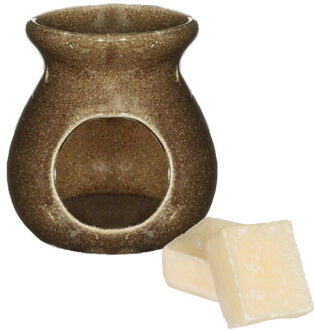 Ideas 4 Seasons Amberblokjes/geurblokjes cadeauset - cashmere geur - inclusief geurbrander