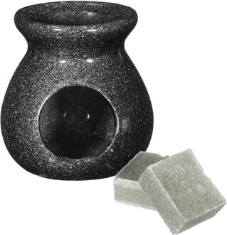 Ideas 4 Seasons Amberblokjes/geurblokjes cadeauset - eucalyptus geur - inclusief geurbrander