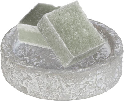 Ideas 4 Seasons Amberblokjes/geurblokjes cadeauset - eucalyptus geur - inclusief schaaltje - Amberblokjes