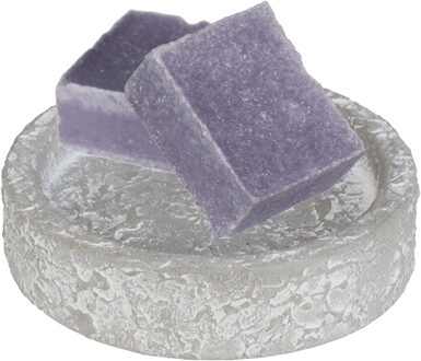 Ideas 4 Seasons Amberblokjes/geurblokjes cadeauset - lavendel geur - inclusief schaaltje - Amberblokjes