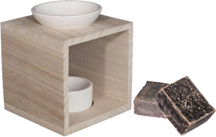 Ideas 4 Seasons Amberblokjes/geurblokjes cadeauset - musk geur - inclusief geurbrander
