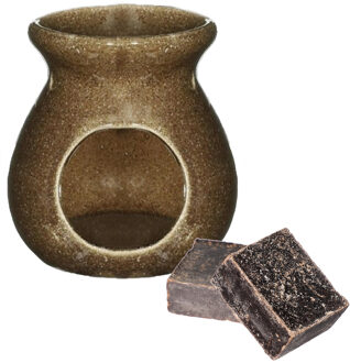 Ideas 4 Seasons Amberblokjes/geurblokjes cadeauset - musk geur - inclusief geurbrander