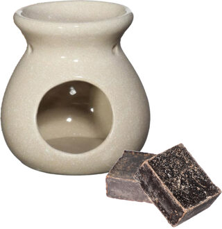 Ideas 4 Seasons Amberblokjes/geurblokjes cadeauset - musk geur - inclusief geurbrander