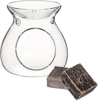 Ideas 4 Seasons Amberblokjes/geurblokjes cadeauset - musk geur - inclusief geurbrander