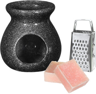 Ideas 4 Seasons Amberblokjes/geurblokjes cadeauset - roos geur - inclusief geurbrander en mini rasp