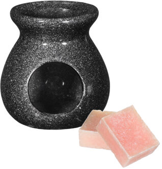 Ideas 4 Seasons Amberblokjes/geurblokjes cadeauset - roos geur - inclusief geurbrander