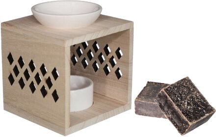 Ideas 4 Seasons Amberblokjes/geurblokjes cadeauset - ylang ylang geur - inclusief geurbrander