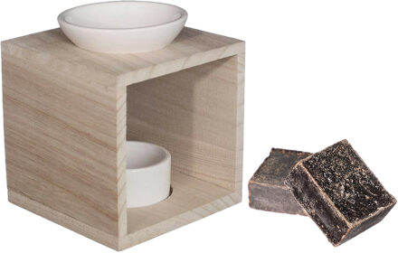 Ideas 4 Seasons Amberblokjes/geurblokjes cadeauset - ylang ylang geur - inclusief geurbrander