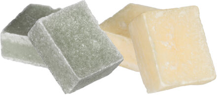 Ideas 4 Seasons Amberblokjes/geurblokjes - cashmere en eucalyptus - 6x stuks - huisparfum