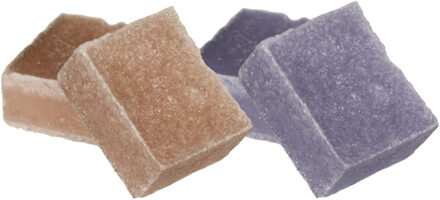 Ideas 4 Seasons Amberblokjes/geurblokjes - lavendel en sandelhout - 6x stuks - huisparfum