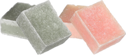 Ideas 4 Seasons Amberblokjes/geurblokjes - roos en eucalyptus - 6x stuks - huisparfum