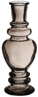 Ideas 4 Seasons Bloemenvaas Venice - kleine stelen/boeketten - gekleurd glas - helder grijs smoke - D5,7 x H15 cm