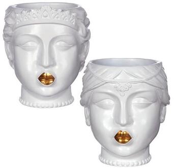 Ideas 4 Seasons Bloempot Prinses Ø12xH15,5cm wit