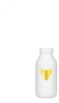 Ideas 4 Seasons Fles vaas glas wit met hart Ø4.8xH10,4cm