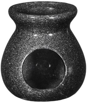 Ideas 4 Seasons Geurbrander - amberblokjes/geurolie - keramiek - antraciet grijs - D10 x H10 cm - Geurbranders