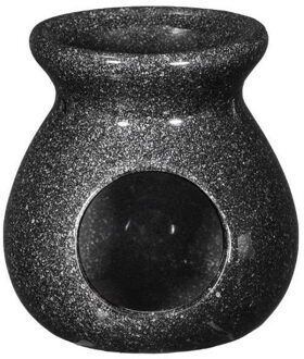 Ideas 4 Seasons Geurbrander voor amberblokjes/geurolie Vesuvius - keramiek - antraciet grijs - D10 x H10 cm