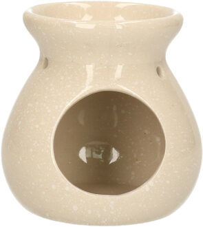 Ideas 4 Seasons Geurbrander voor amberblokjes/geurolie Vesuvius - keramiek - creme wit - D10 x H10 cm