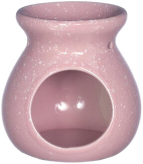 Ideas 4 Seasons Geurbrander voor amberblokjes/geurolie Vesuvius - keramiek - roze - D10 x H10 cm