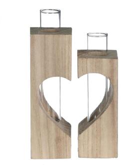 Ideas 4 Seasons Houten buishouder hart 4x4xH14,5cm set 2 transparant
