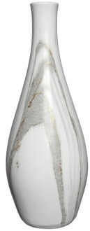 Ideas 4 Seasons Idea4seasons Bloemenvaas Dazzle - marmer look - keramiek - D13 cm x H35 cm - vaas