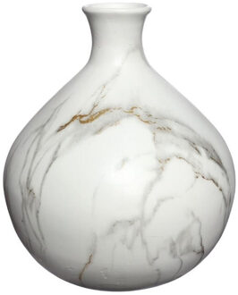 Ideas 4 Seasons Idea4seasons Bloemenvaas Dazzle - marmer look - keramiek - D23 cm x H25 cm - vaas
